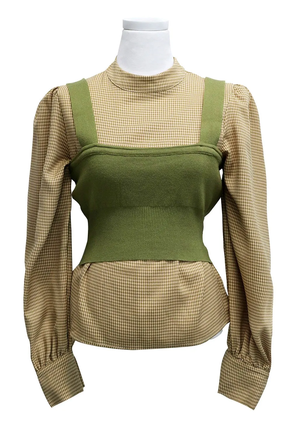 Ariel Houndstooth Top And Bustier Set