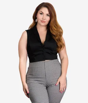 Bettie Page Plus Size Black Tucson Sleeveless Crop Top