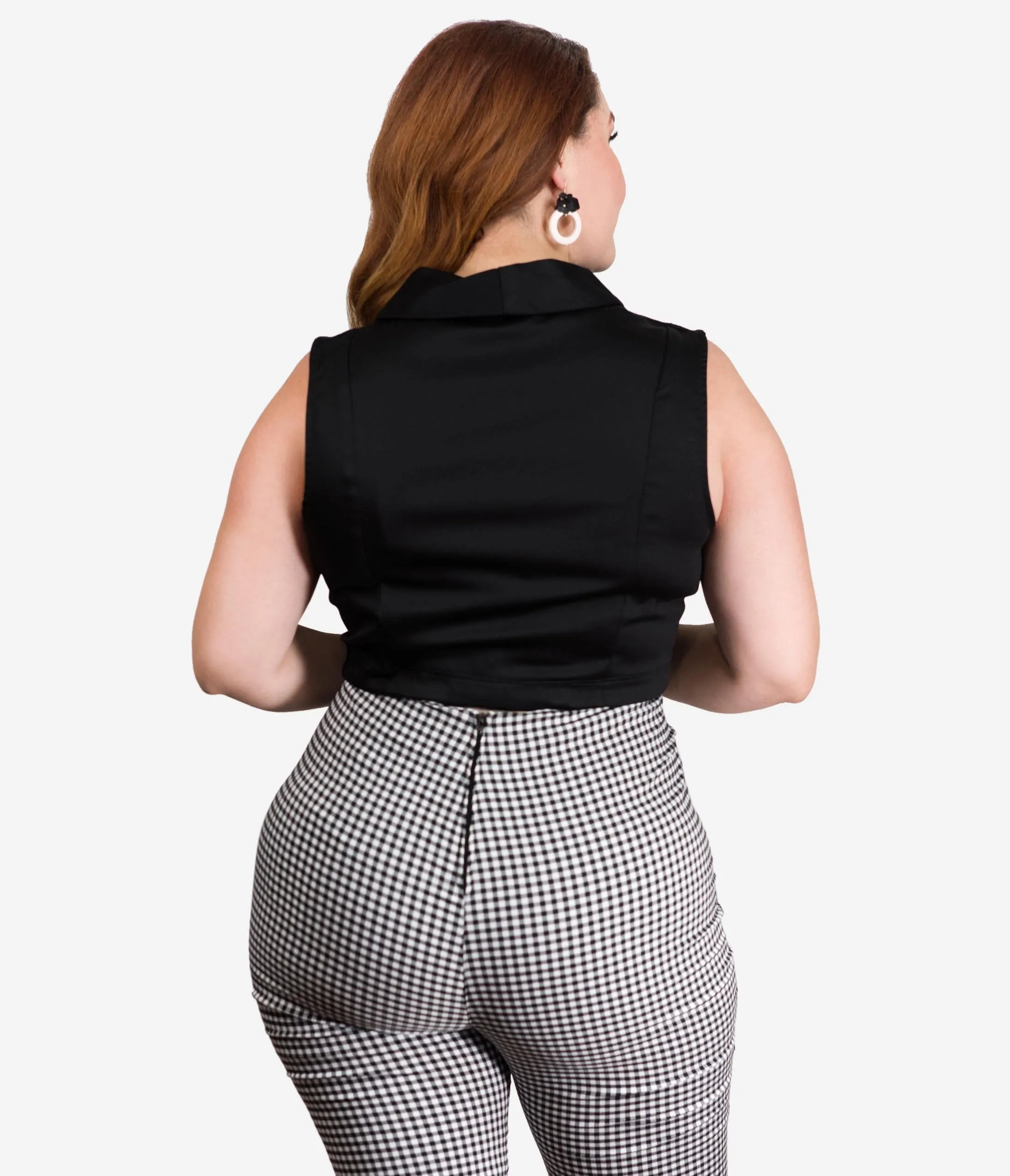 Bettie Page Plus Size Black Tucson Sleeveless Crop Top