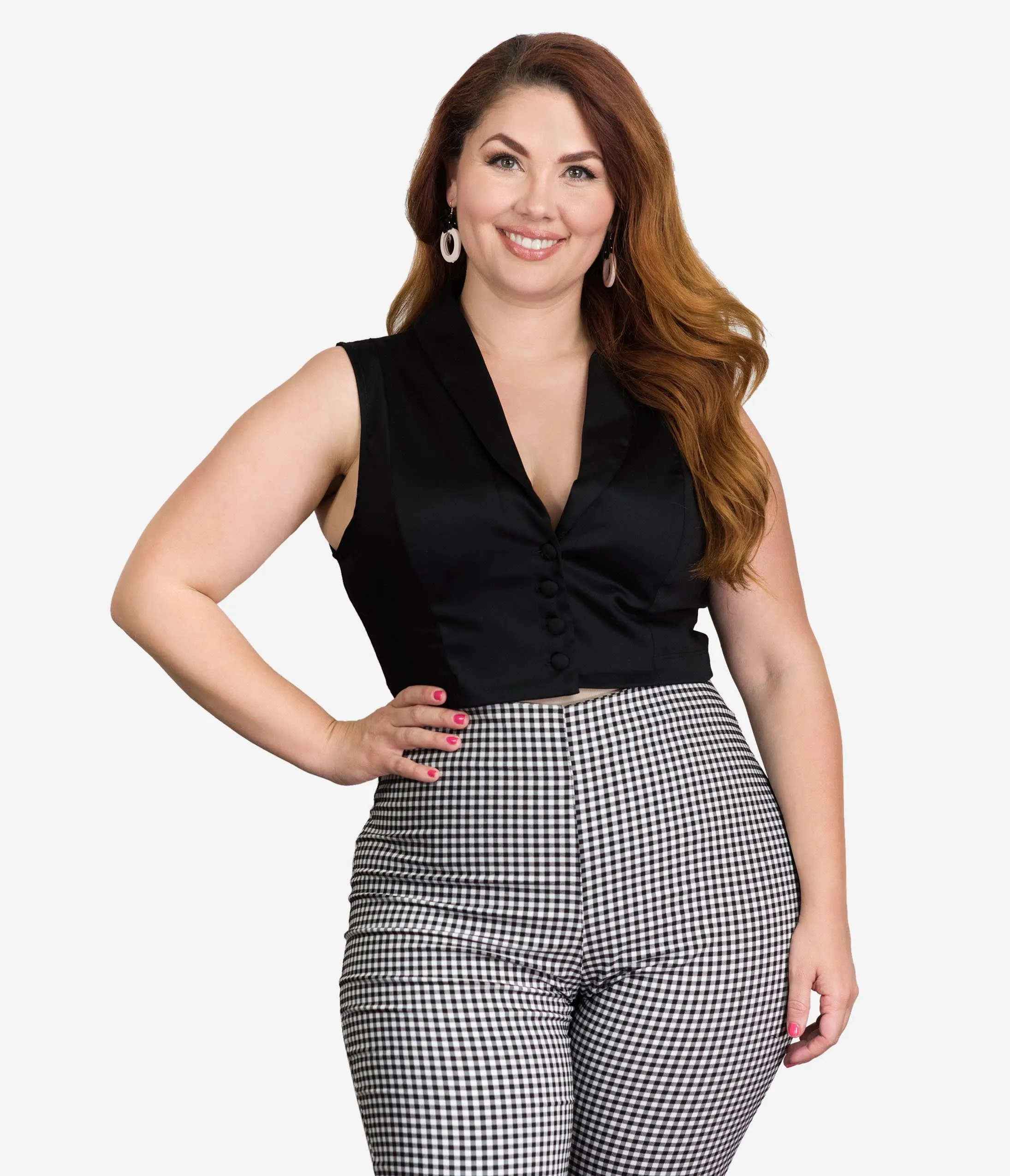 Bettie Page Plus Size Black Tucson Sleeveless Crop Top