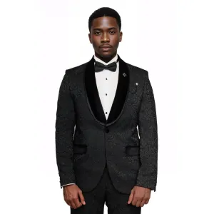 Black European Prom Tuxedo with Black Velvet Lapel – 2025 Essential