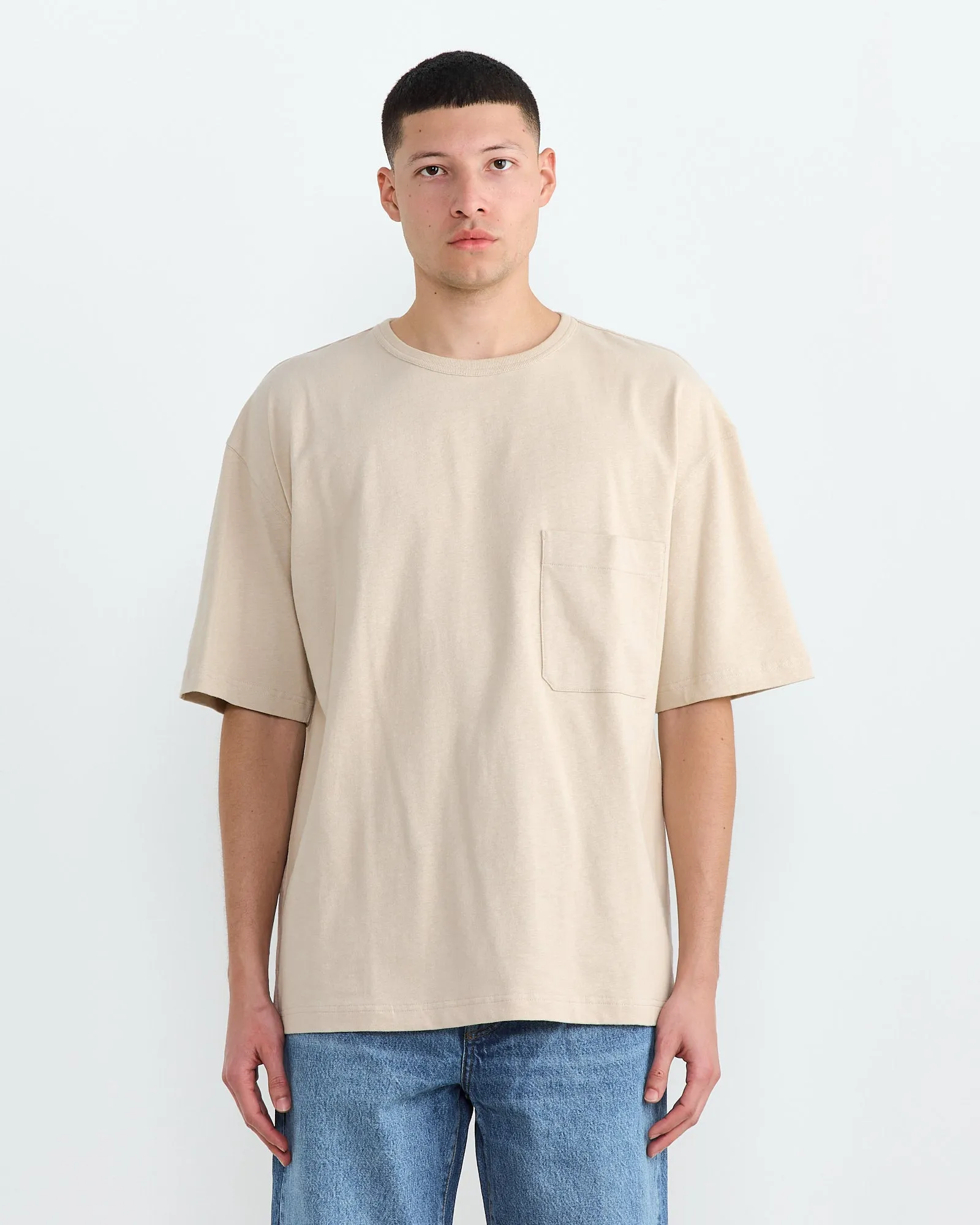 Boxy T-Shirt in Warm Beige