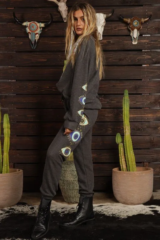 Charcoal Evil Eye Sweatpants