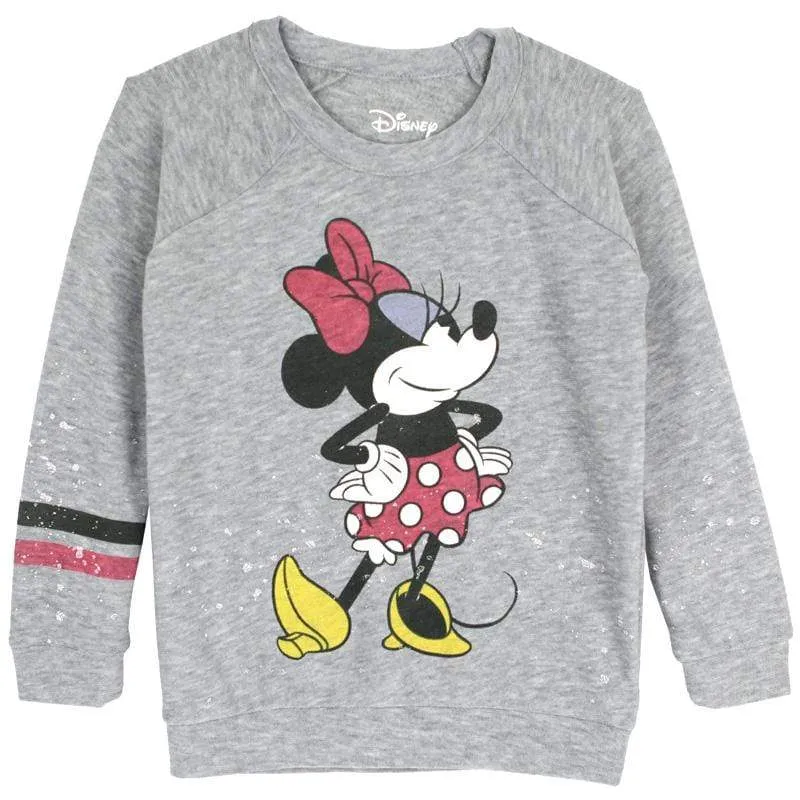 Chaser Minnie Mouse Cozy Knit Raglan Girls Pullover