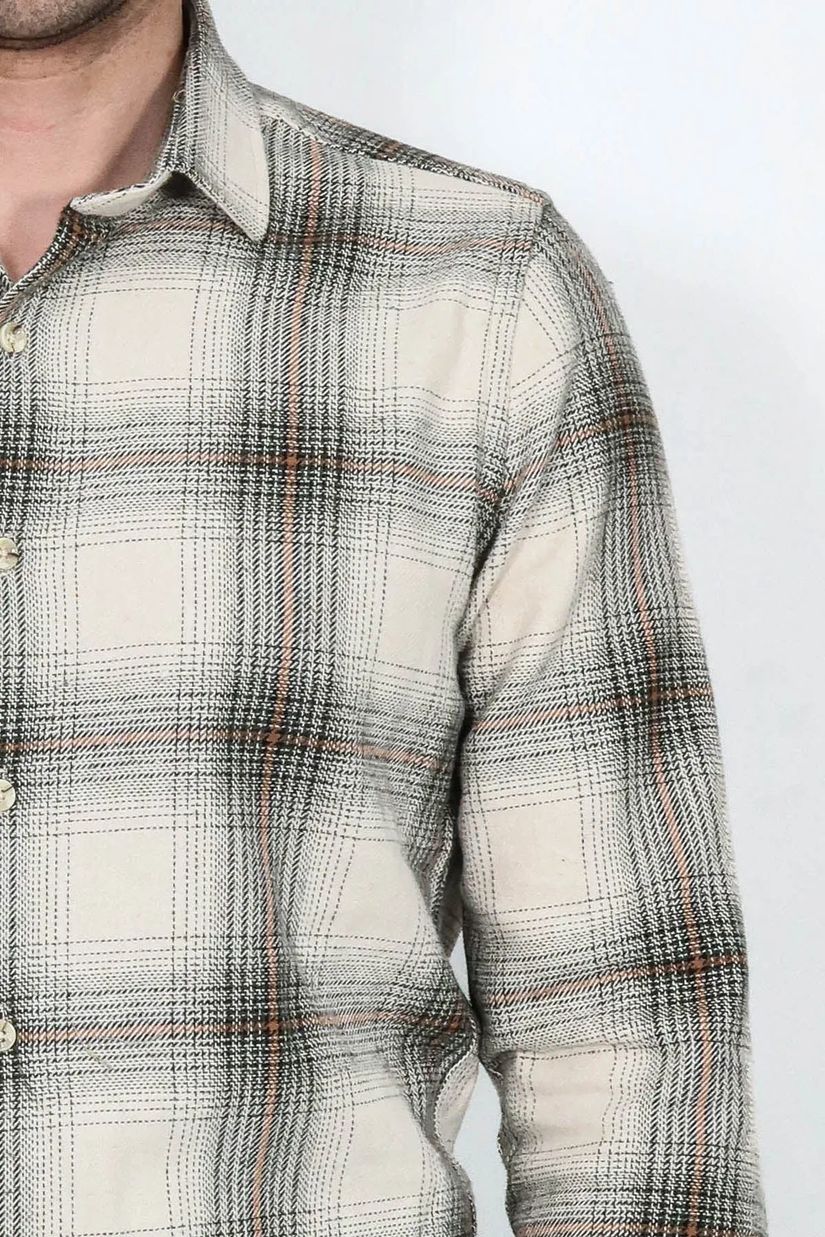 Checked Beige Men Lumberjack Shirt - Wessi