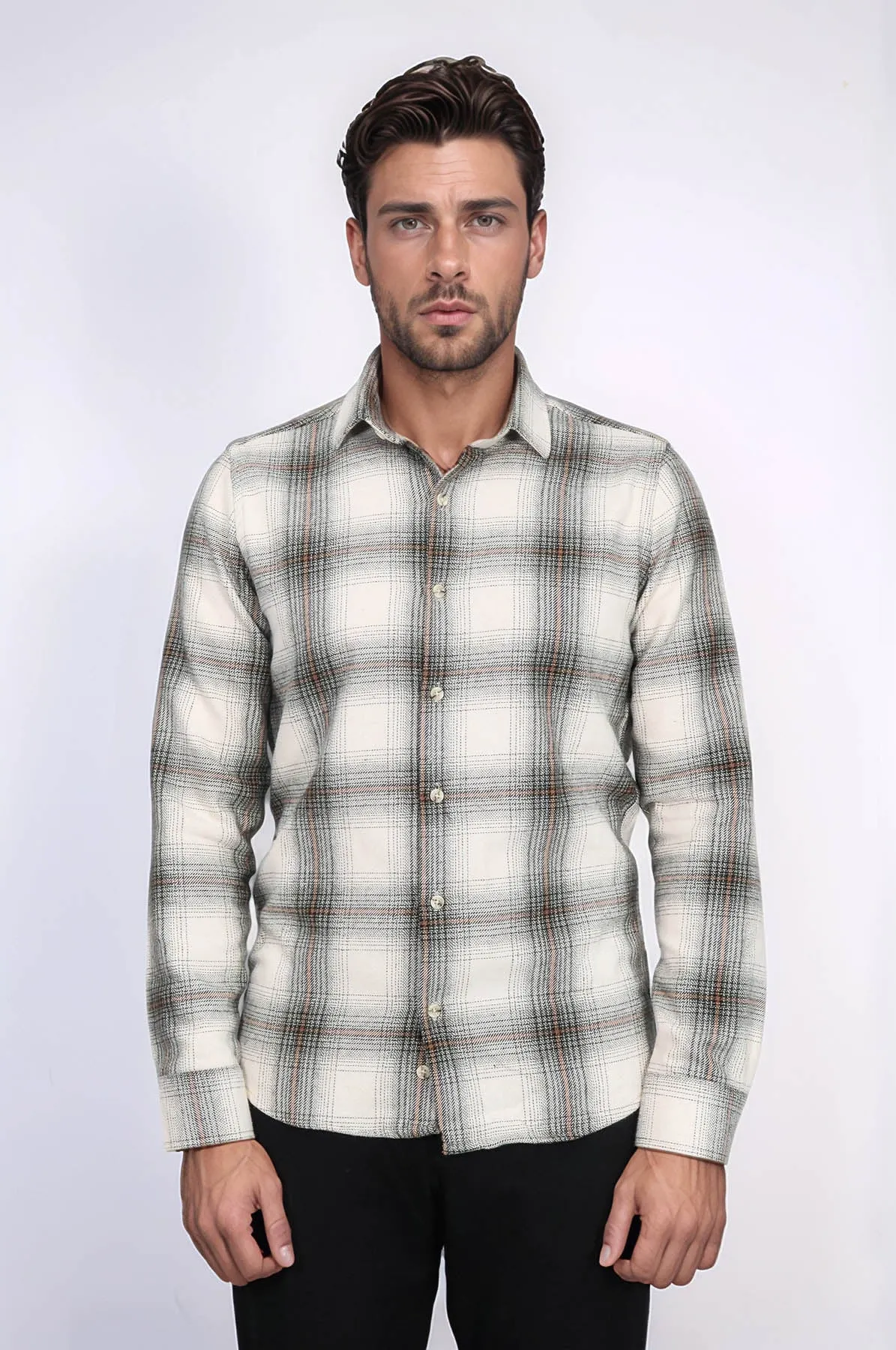 Checked Beige Men Lumberjack Shirt - Wessi