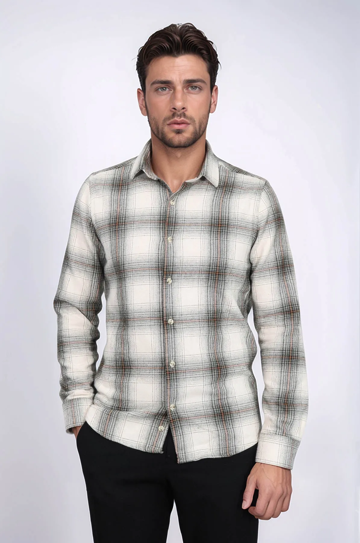 Checked Beige Men Lumberjack Shirt - Wessi