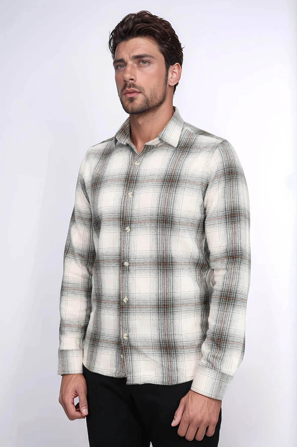 Checked Beige Men Lumberjack Shirt - Wessi