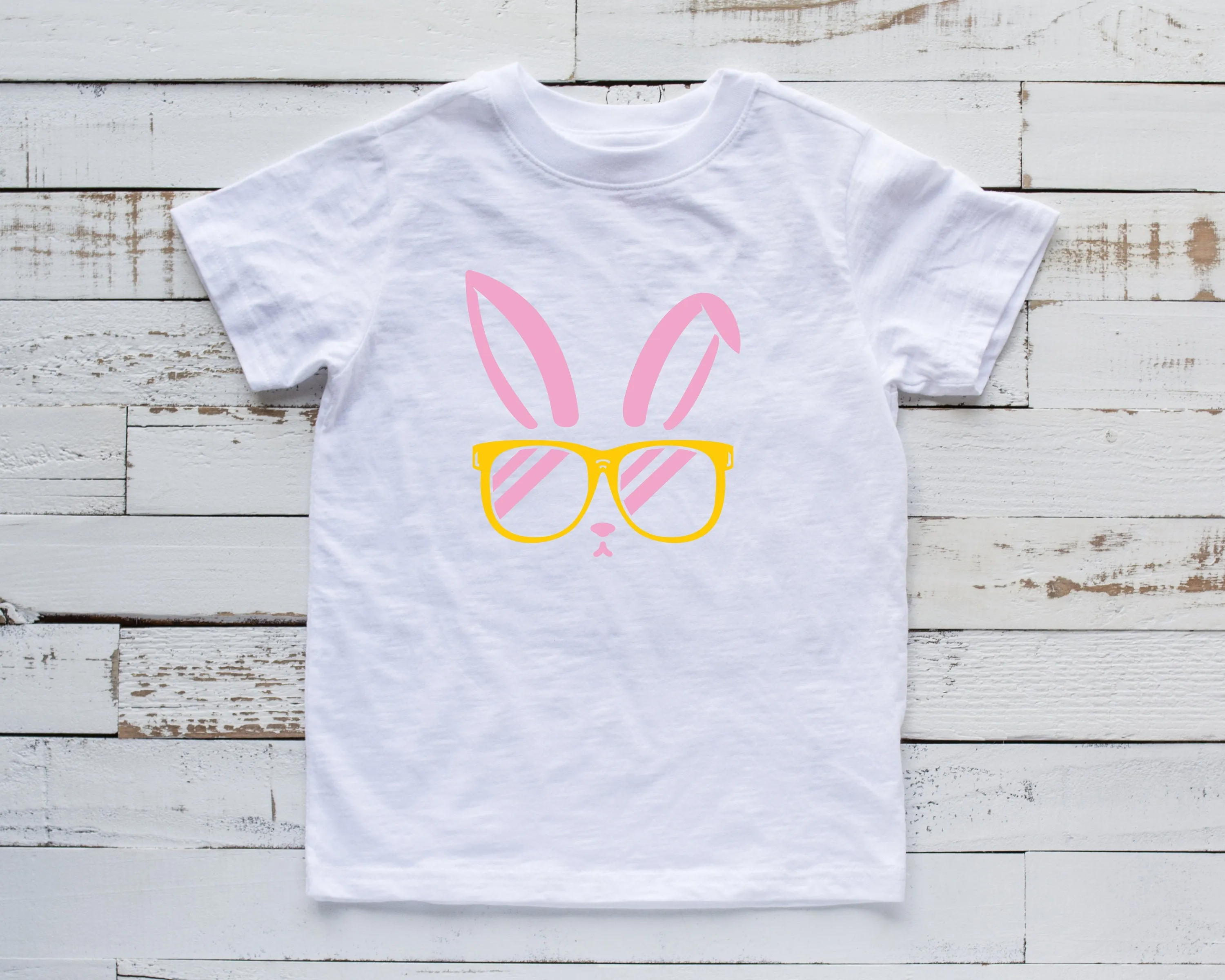 Cool Bunny Wearing Sunglasses Shirt - Kids Easter Shirt - Boy or Girl Bunny Marsh mellow Shirt