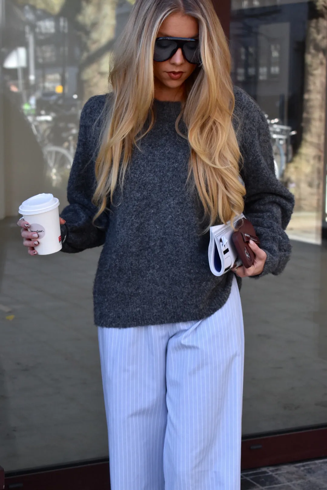 Cosy oversized trui - Grijs