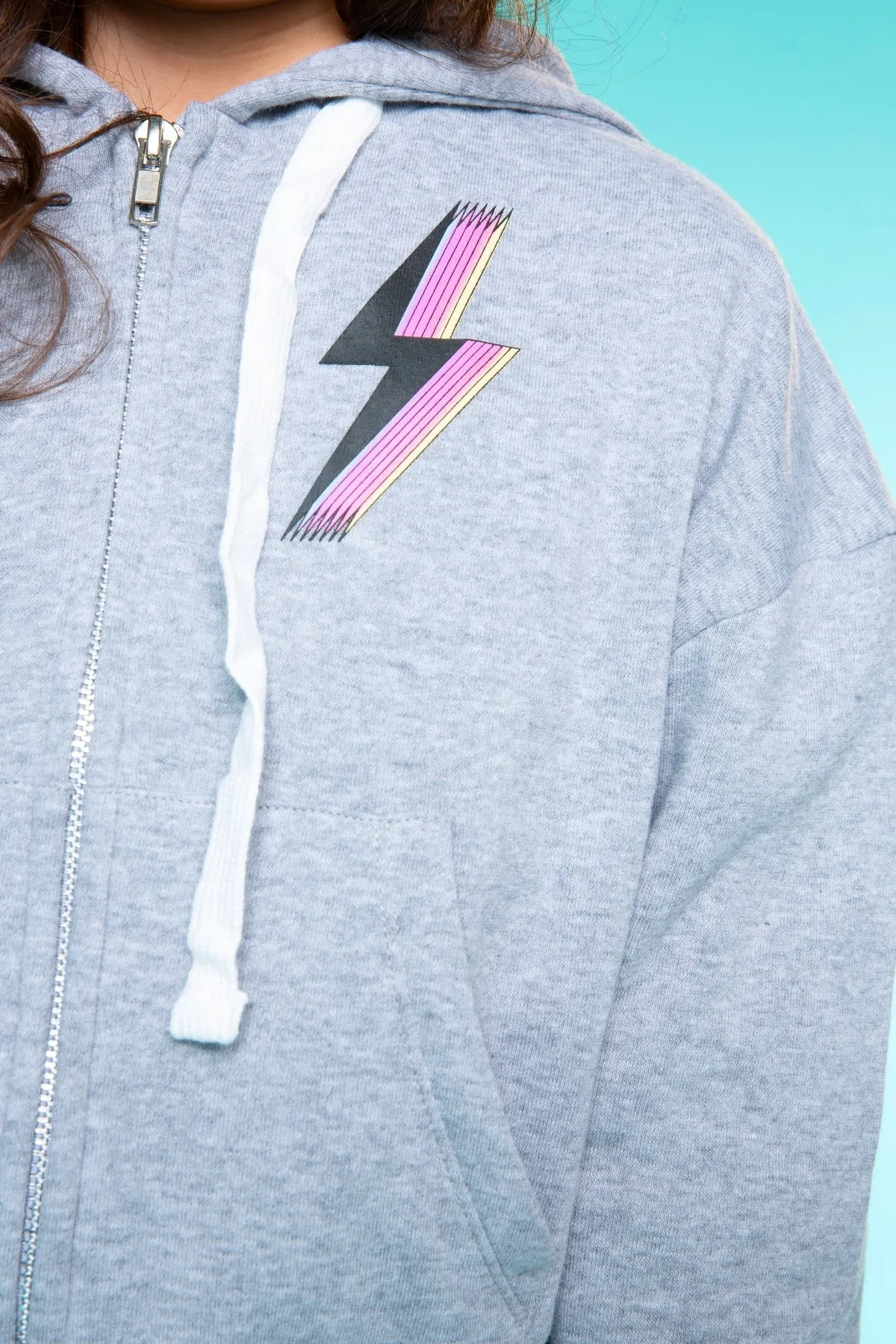 Cotton Soft French Terry Drop Shoulder Zip Hoodie