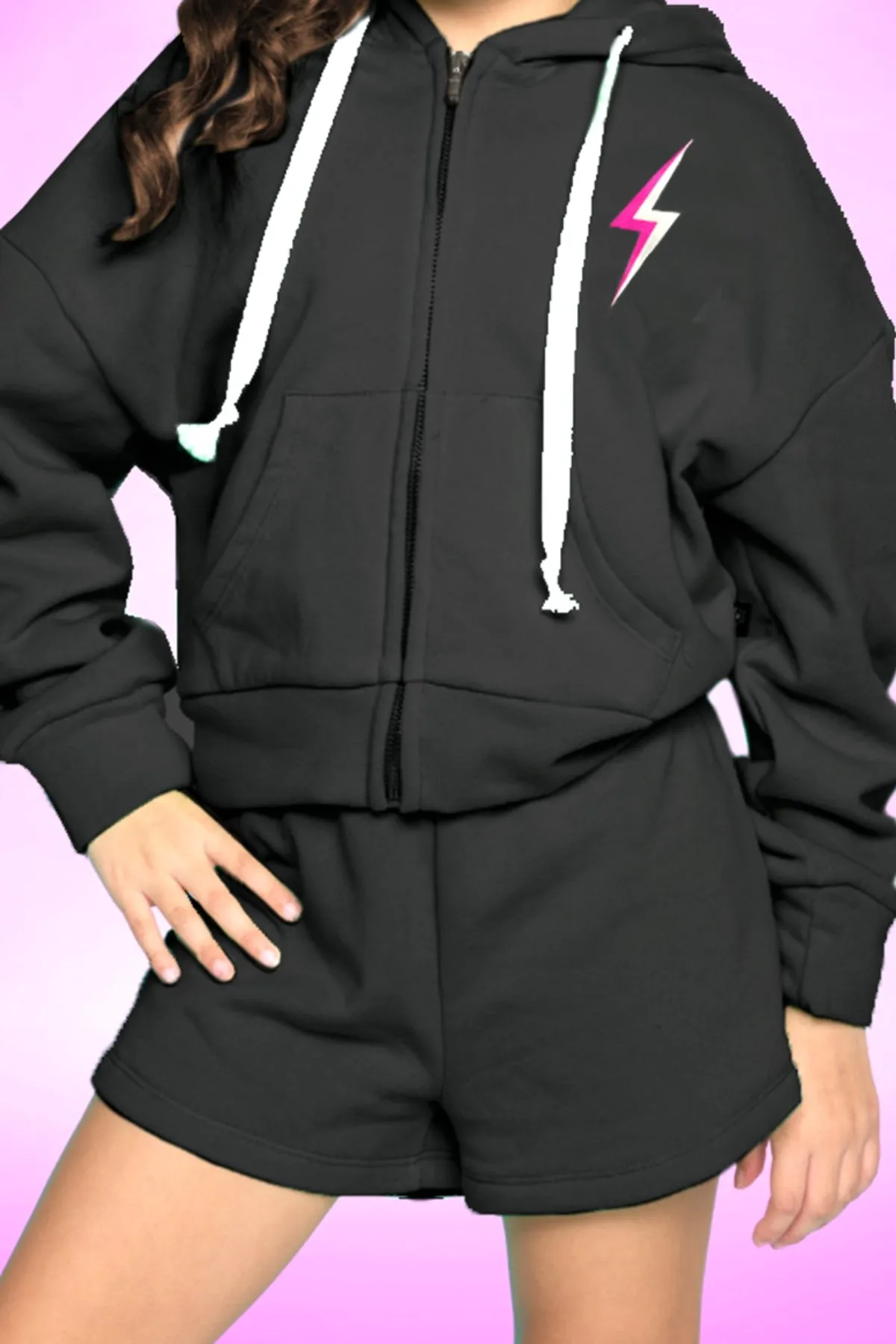 Cotton Soft French Terry Drop Shoulder Zip Hoodie