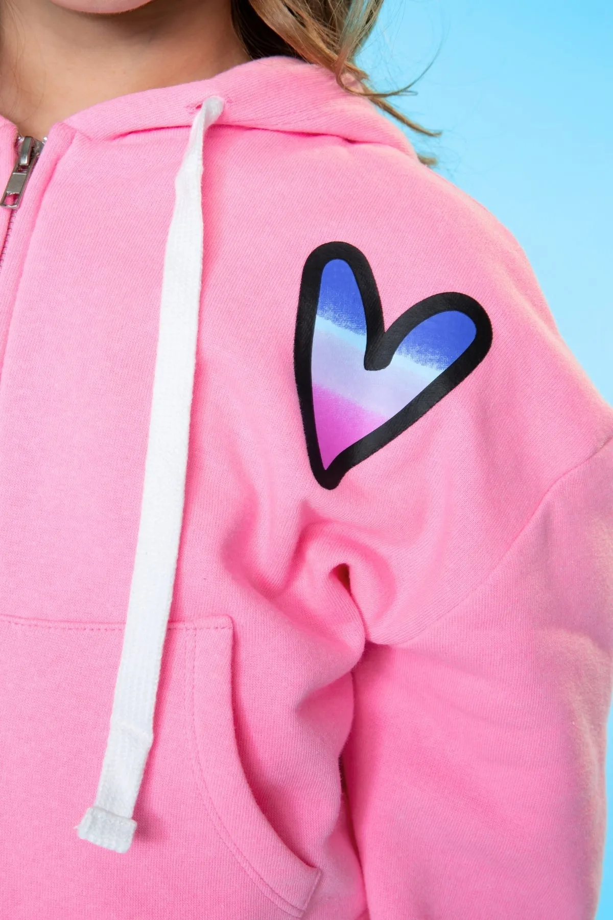 Cotton Soft French Terry Drop Shoulder Zip Hoodie