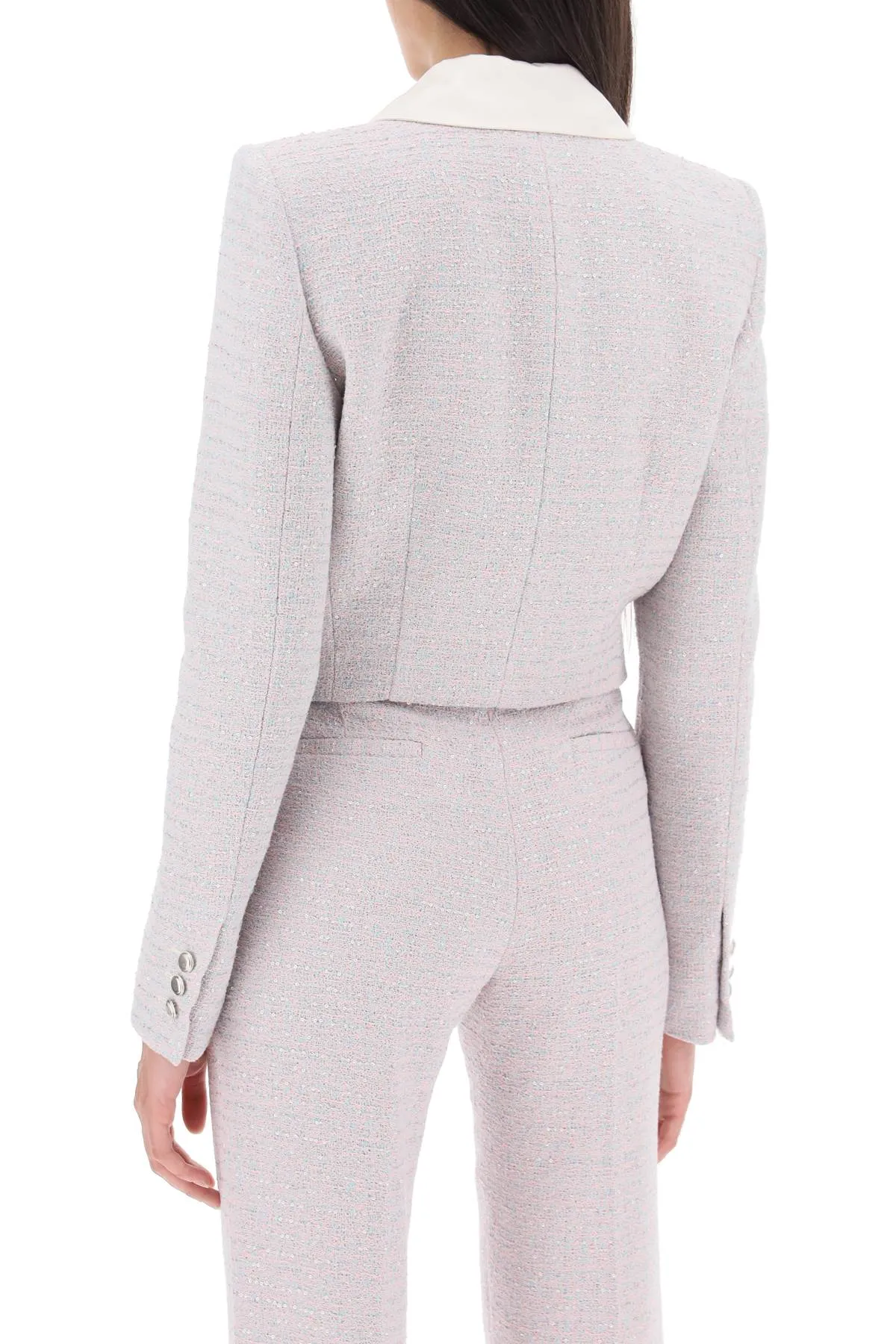 cropped jacket in tweed boucle'