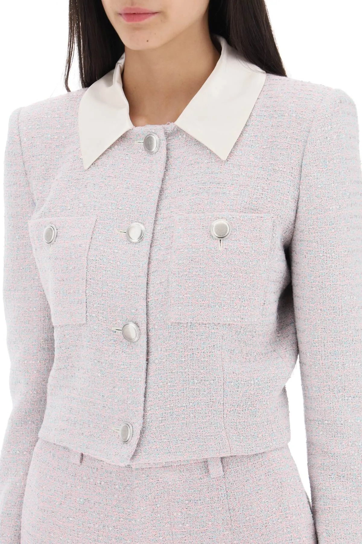 cropped jacket in tweed boucle'