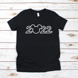 Custom 2022 Mickey Mouse Shirt - Disney Youth kids T shirt - Personalized Disney Matching New Year Family Shirts - 2022 Disney Custom Shirt