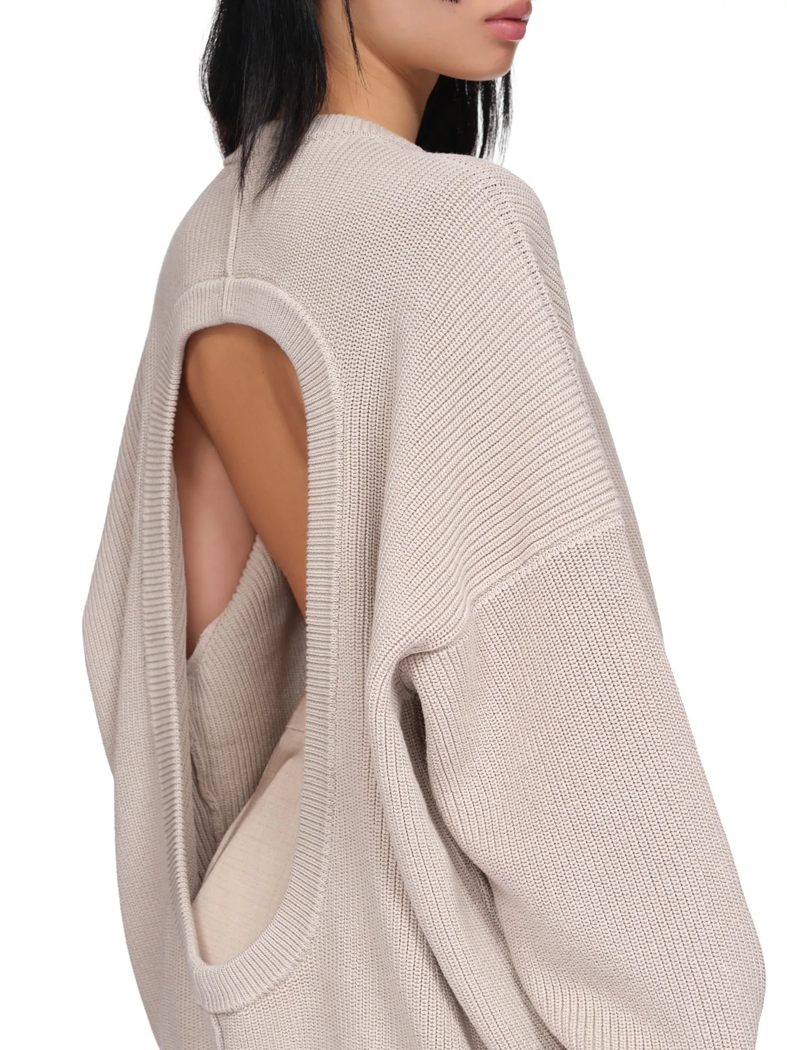 Cutout Crew Neck Sweater (PD-792-WHL-YCO003-LATTE)