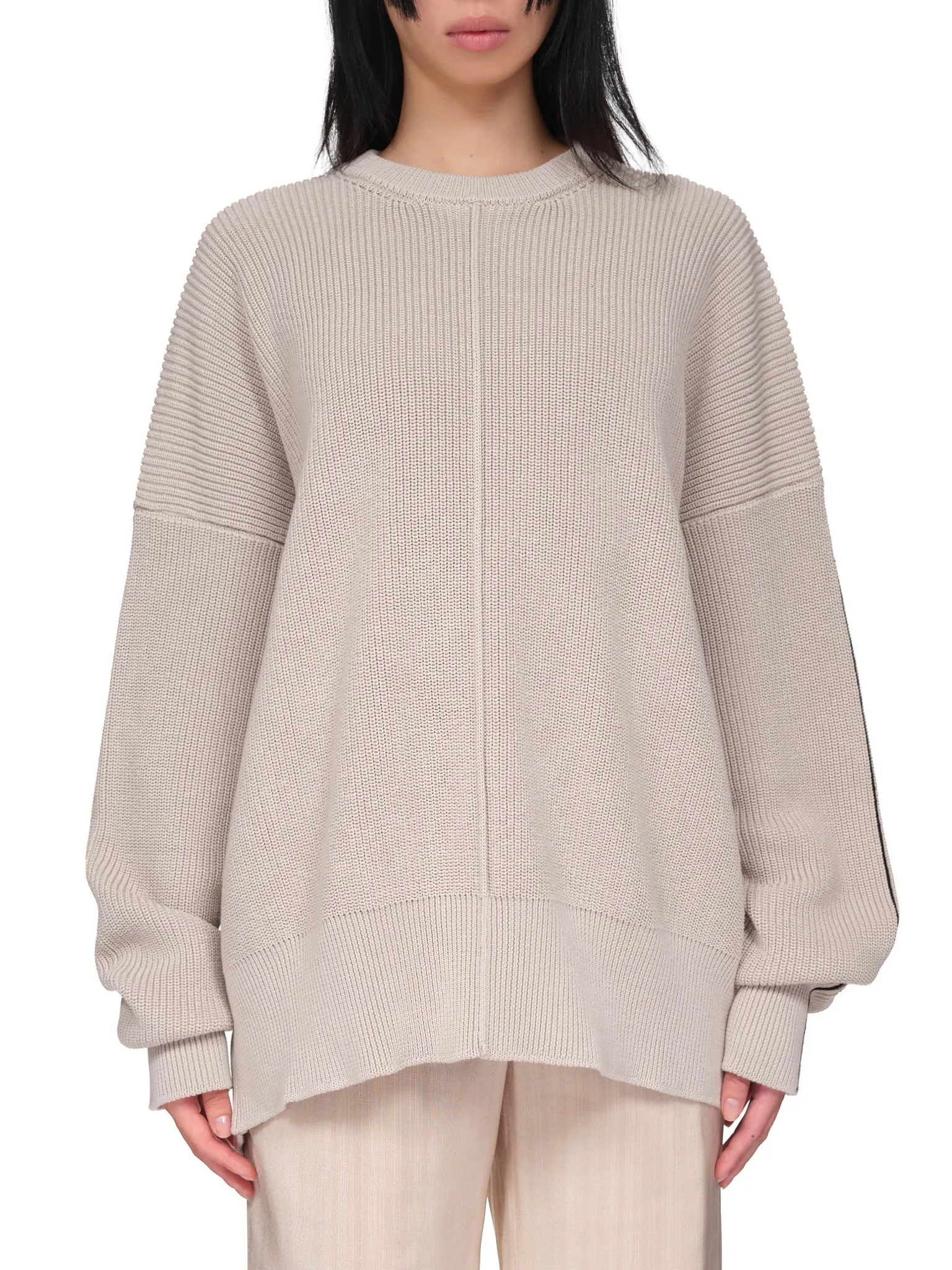 Cutout Crew Neck Sweater (PD-792-WHL-YCO003-LATTE)