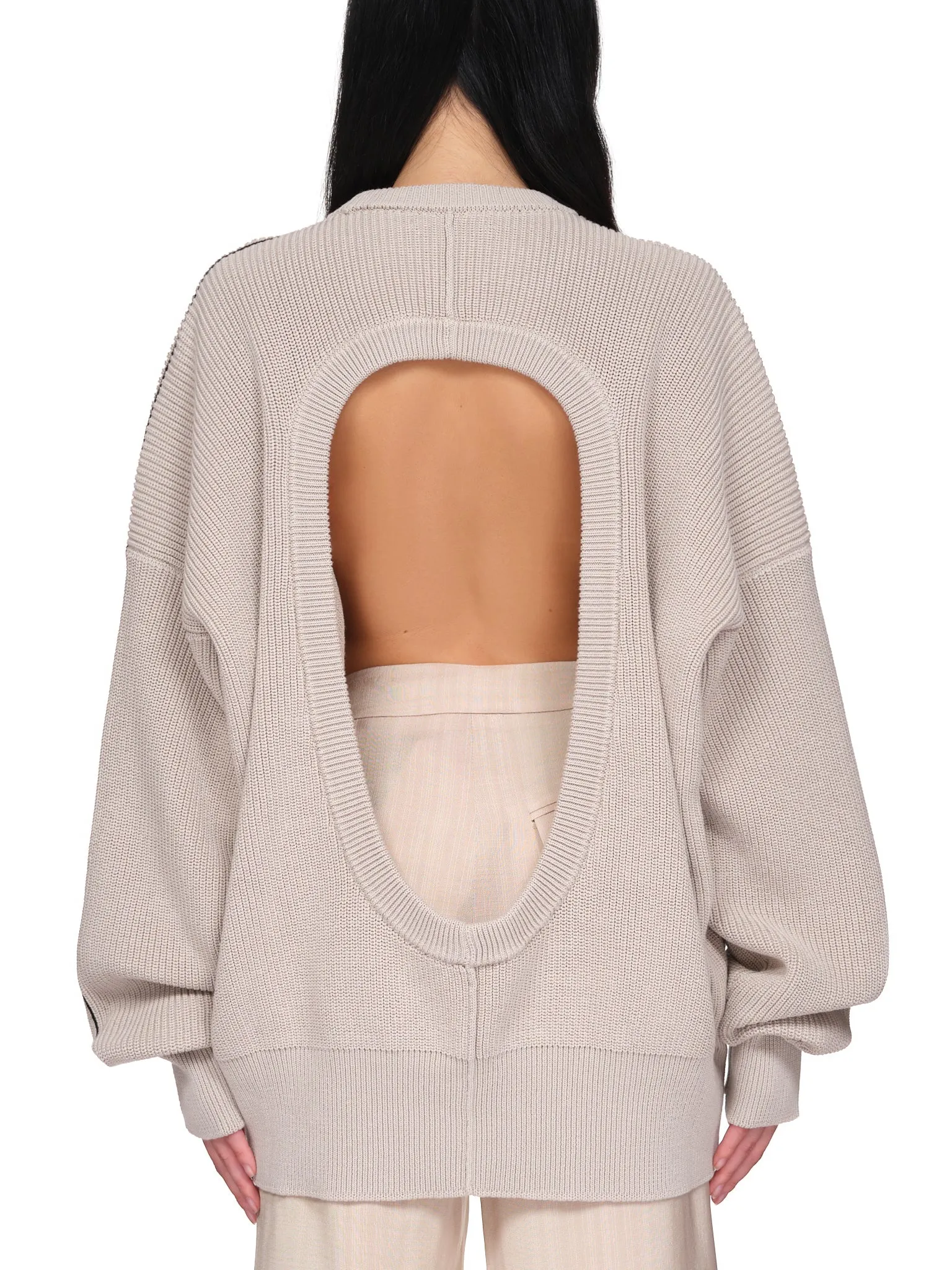 Cutout Crew Neck Sweater (PD-792-WHL-YCO003-LATTE)