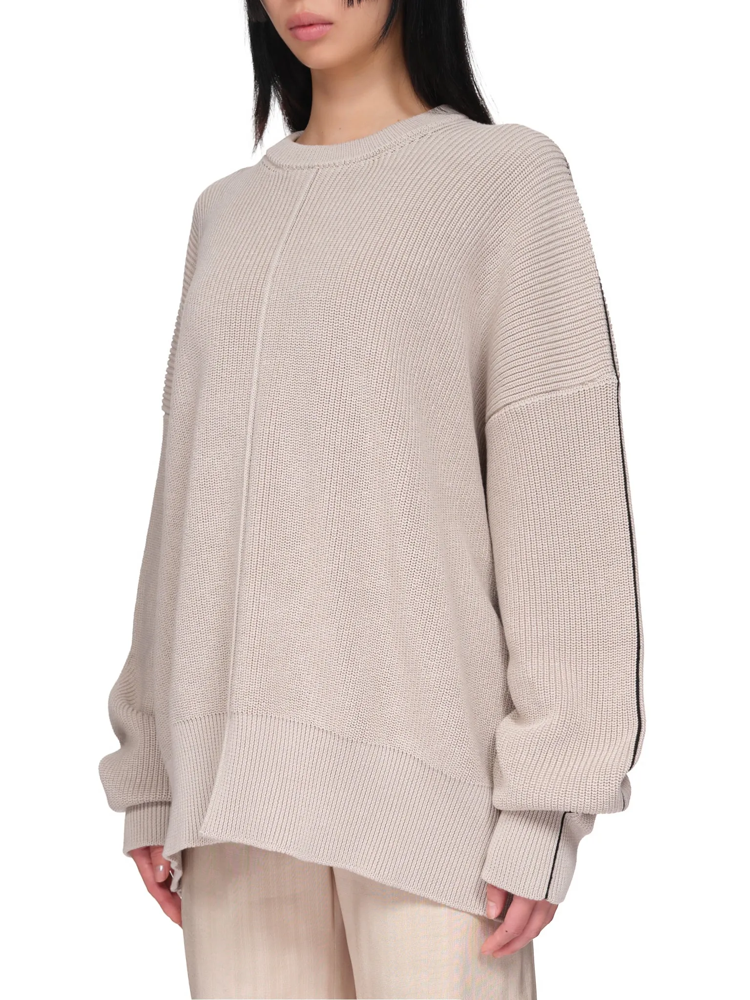 Cutout Crew Neck Sweater (PD-792-WHL-YCO003-LATTE)