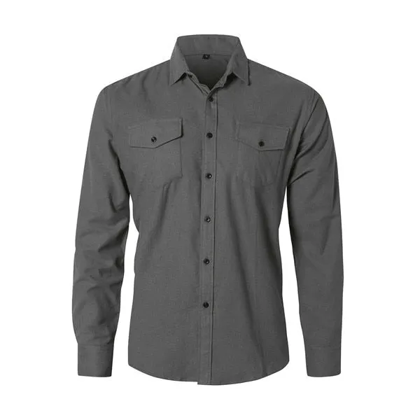 Dioufond Mens Pocket Flannel Plaid Cotton Shirt Long Sleeve Checkered Casual Slim Fit Black Warm Autumn Winter Shirts New