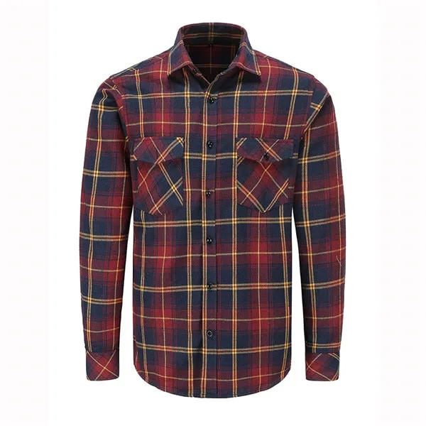Dioufond Mens Pocket Flannel Plaid Cotton Shirt Long Sleeve Checkered Casual Slim Fit Black Warm Autumn Winter Shirts New