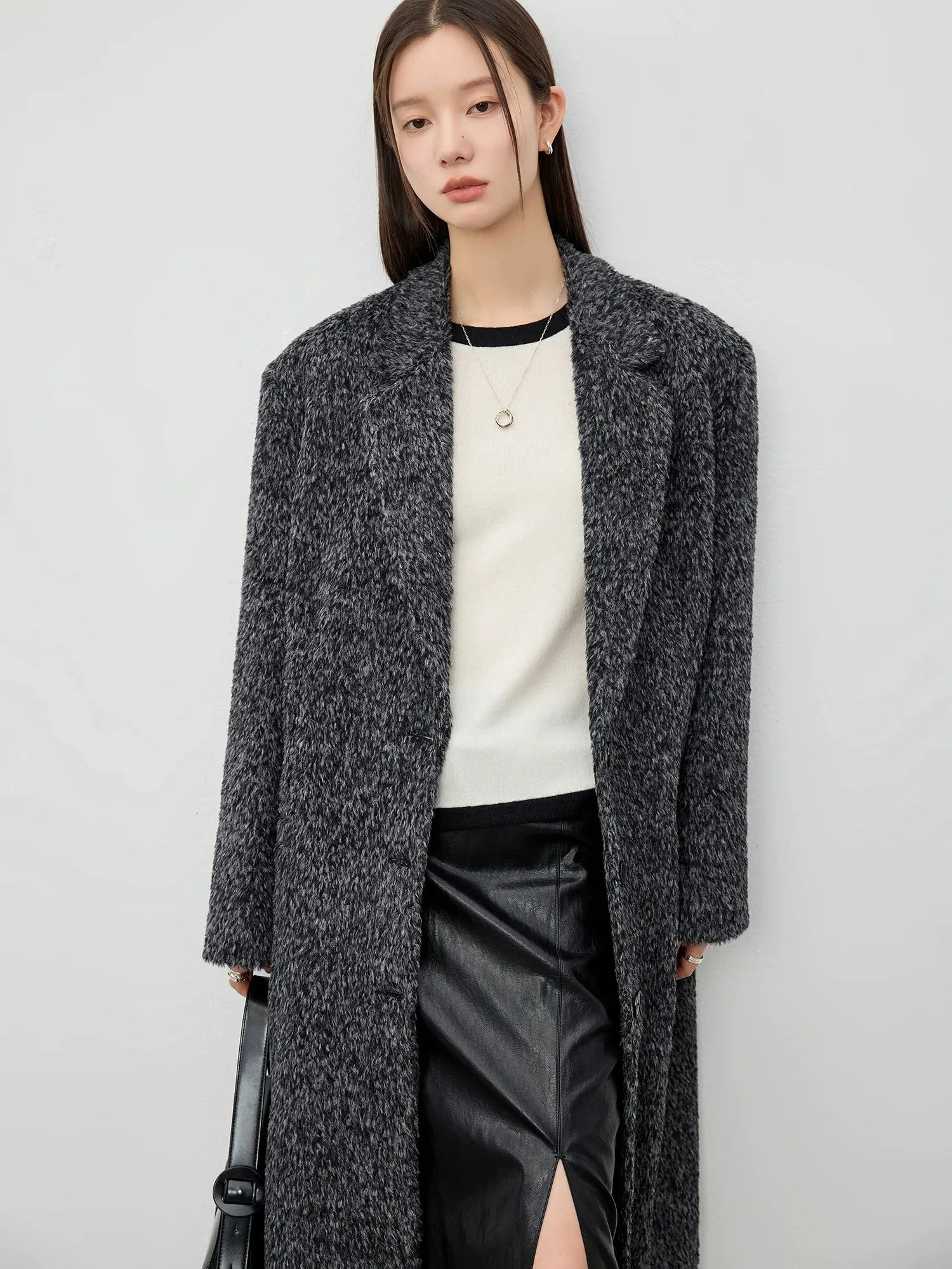 Elegant Textured Wool Coat