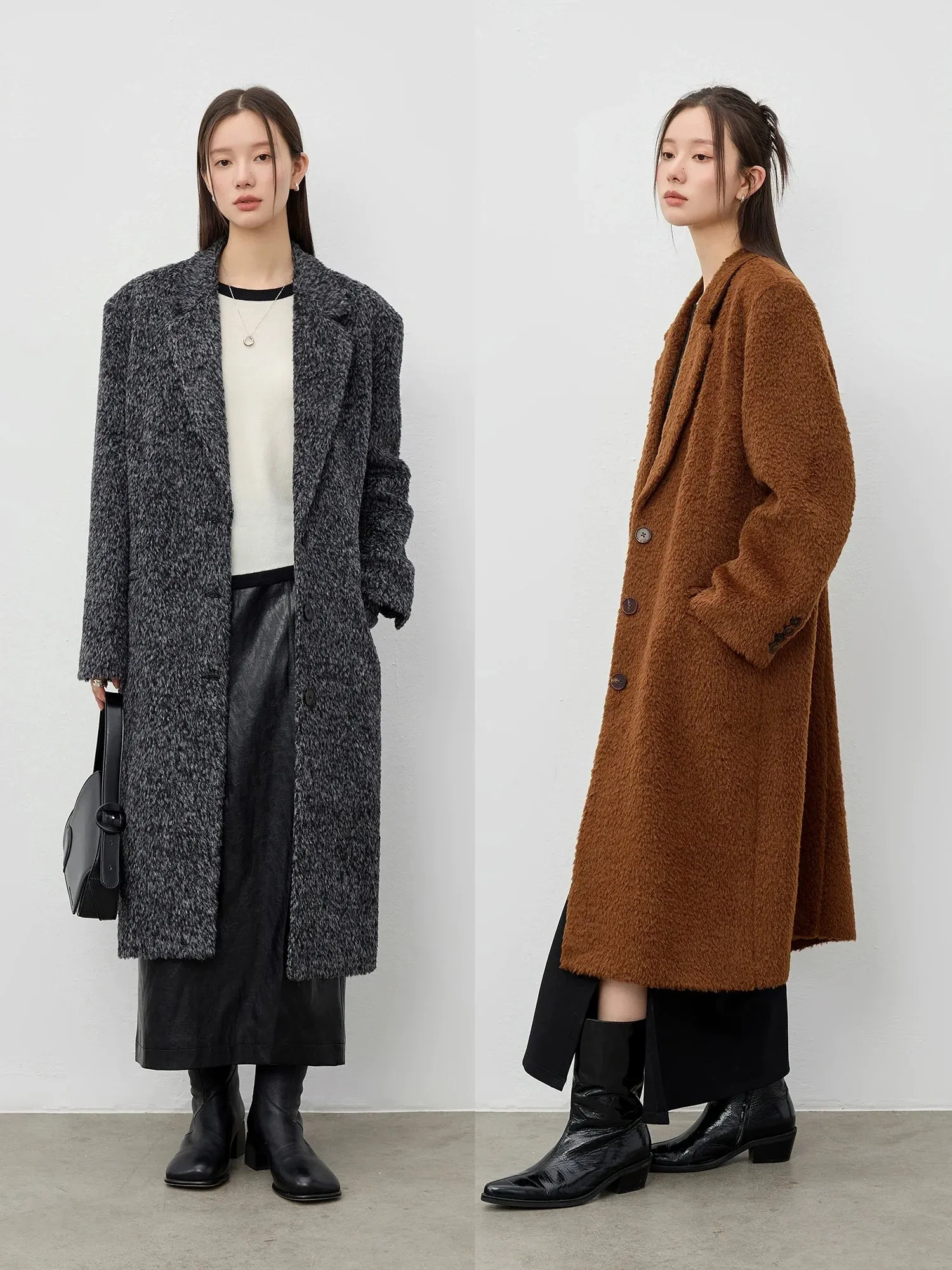 Elegant Textured Wool Coat