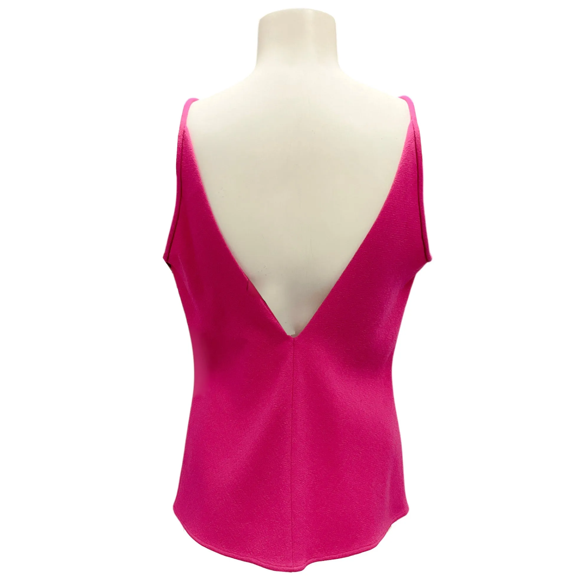 Gabriela Hearst Fuchsia Sponge Wool Crepe Maria Tank