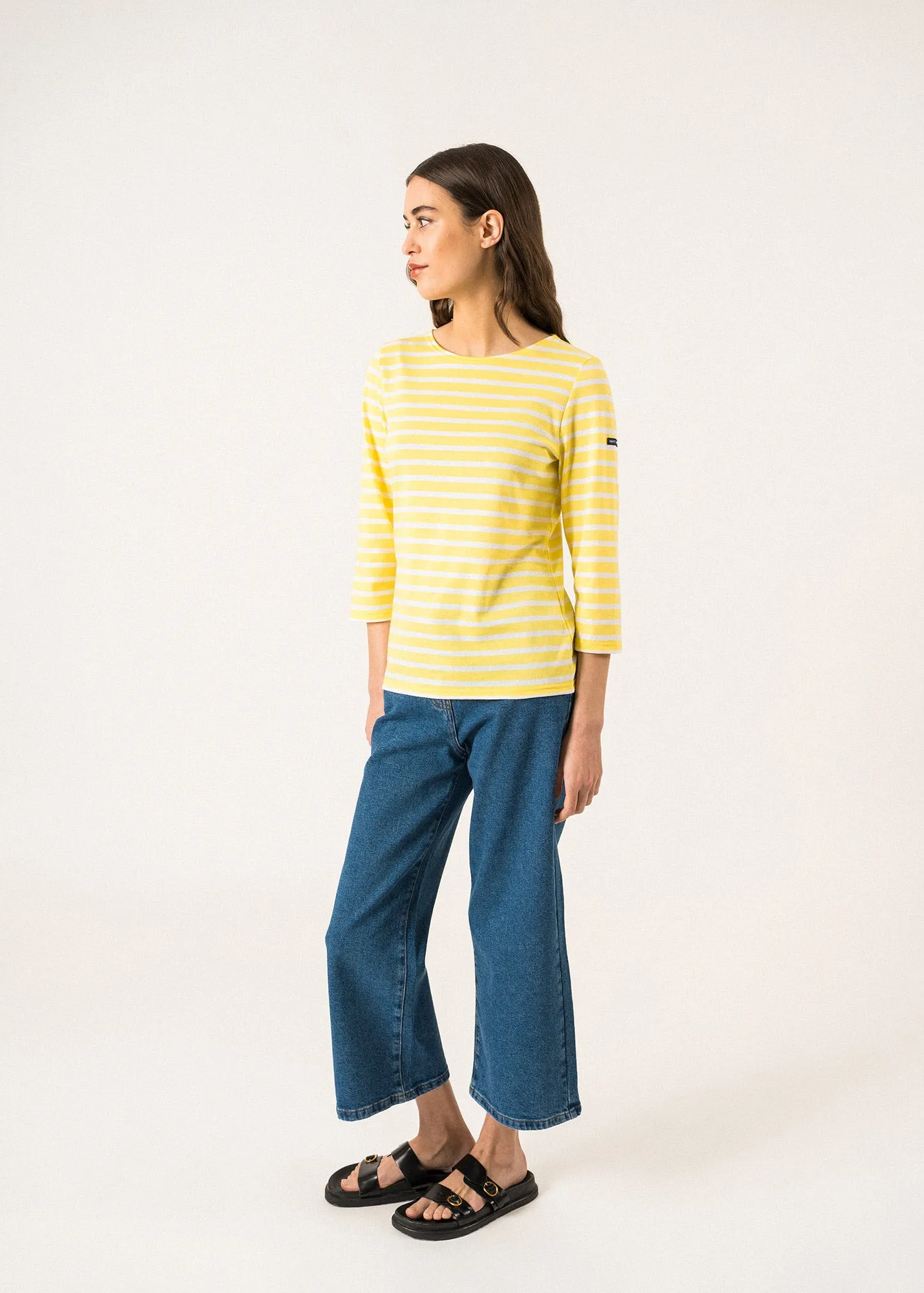 Galathe striped sailor shirt - slim fit, in light cotton (ACIDULE/NEIGE)