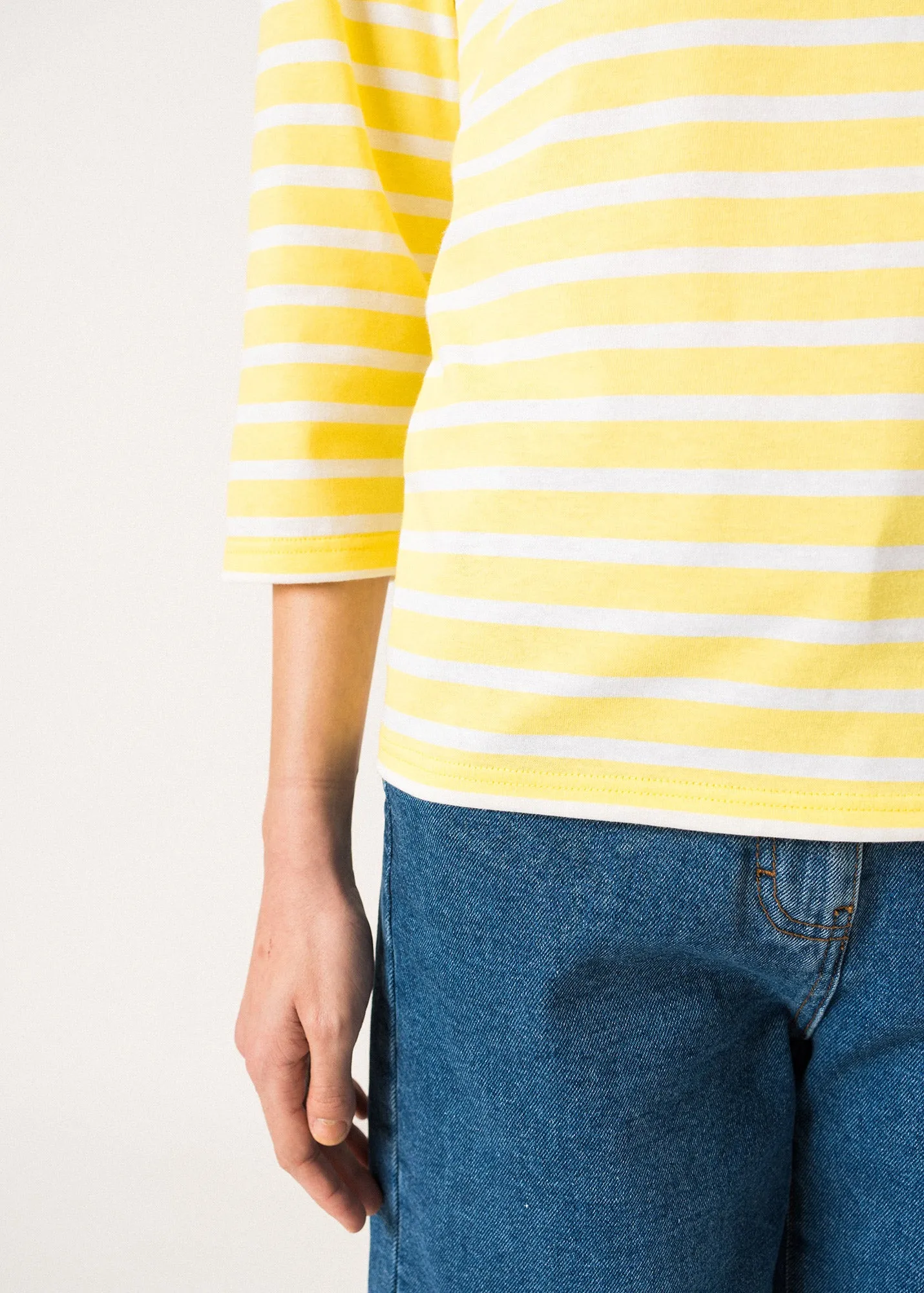 Galathe striped sailor shirt - slim fit, in light cotton (ACIDULE/NEIGE)