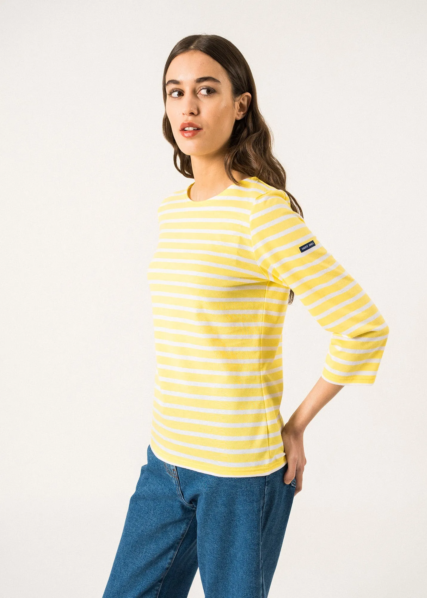 Galathe striped sailor shirt - slim fit, in light cotton (ACIDULE/NEIGE)