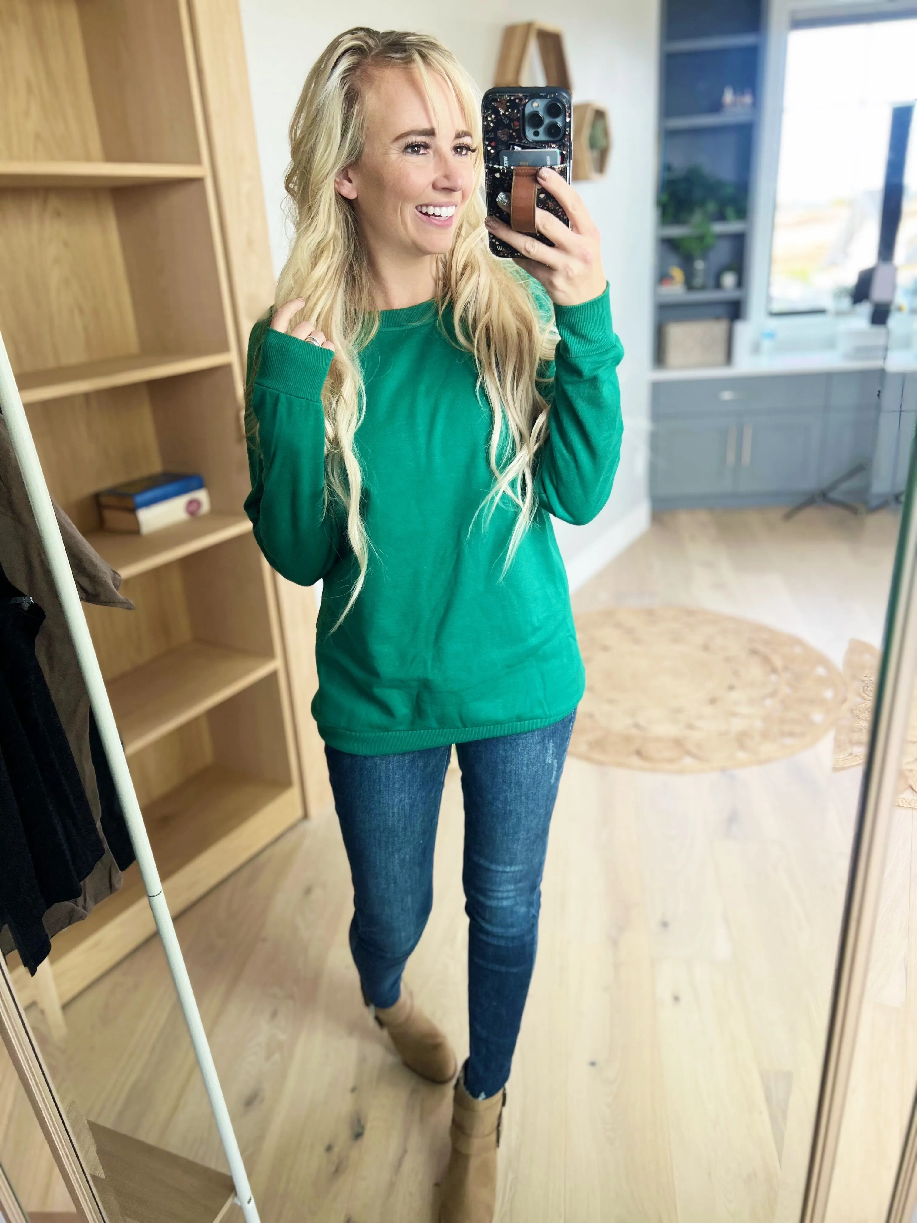 Get The Job Done Long Sleeve Fleece Lined Top (Multiple Colors)