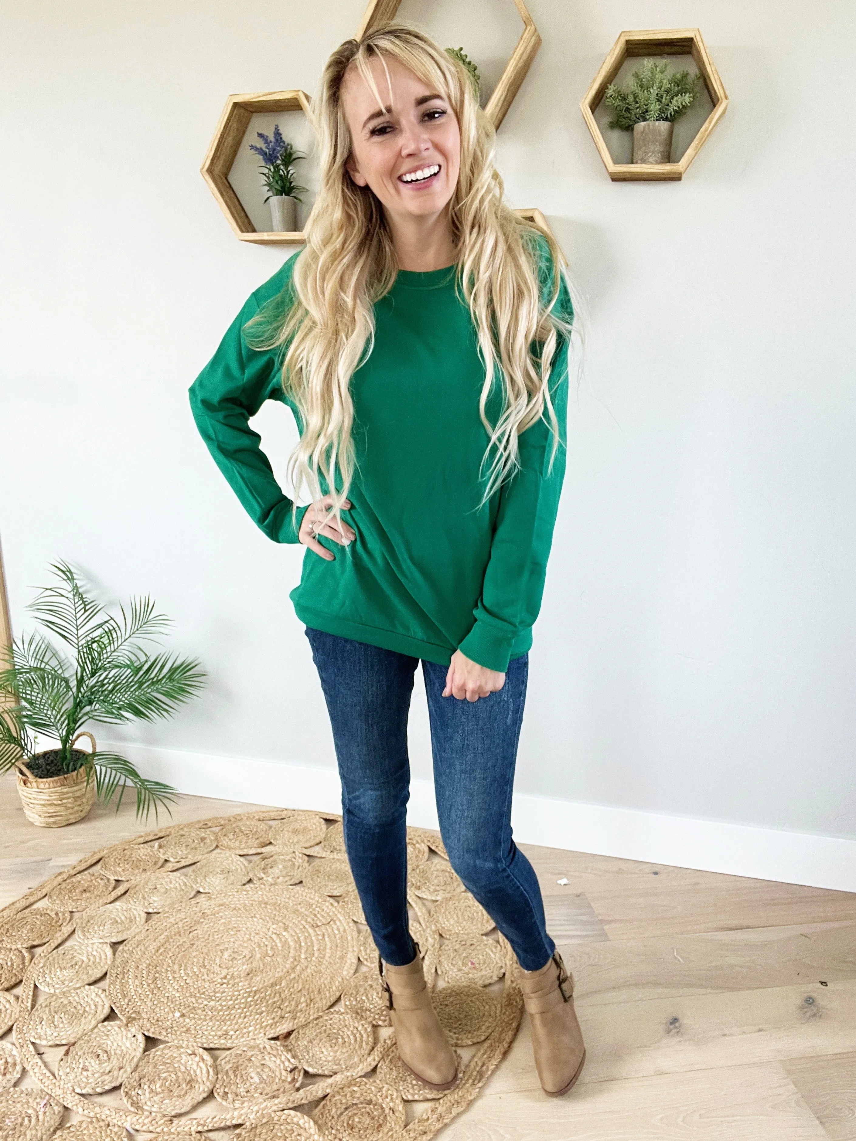 Get The Job Done Long Sleeve Fleece Lined Top (Multiple Colors)