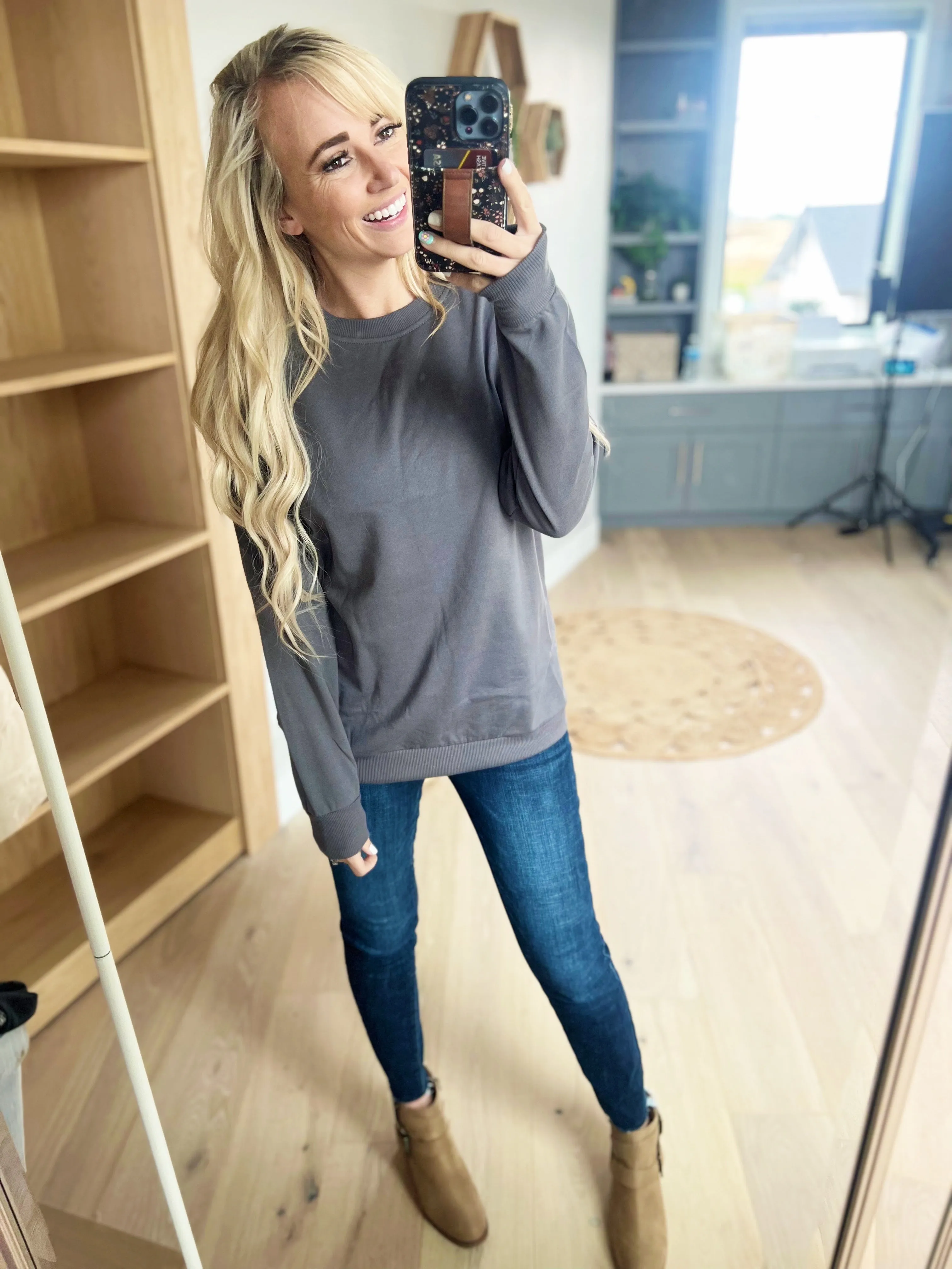 Get The Job Done Long Sleeve Fleece Lined Top (Multiple Colors)