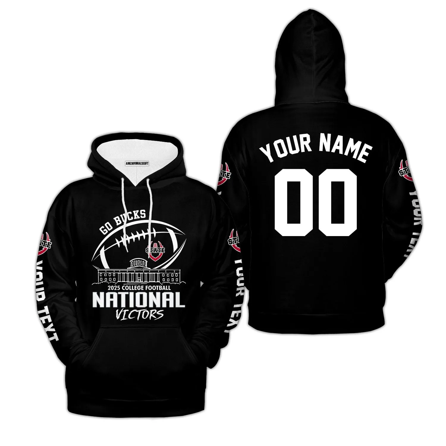 Go Bucks 2025 College Football Victors Custom 2 Sided Long Sleeve Shirt, National Winner Shirt, 2025 Champions Columbus Ohio Custom Long Sleeve Shirts