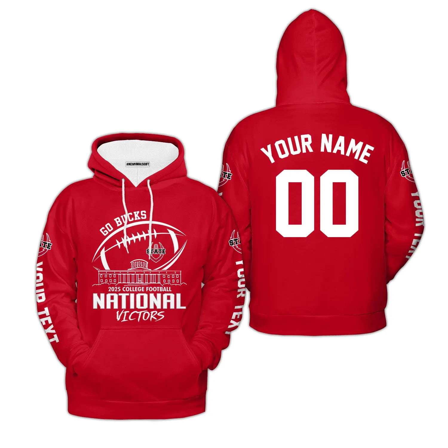 Go Bucks 2025 College Football Victors Custom 2 Sided Long Sleeve Shirt, National Winner Shirt, 2025 Champions Columbus Ohio Custom Long Sleeve Shirts