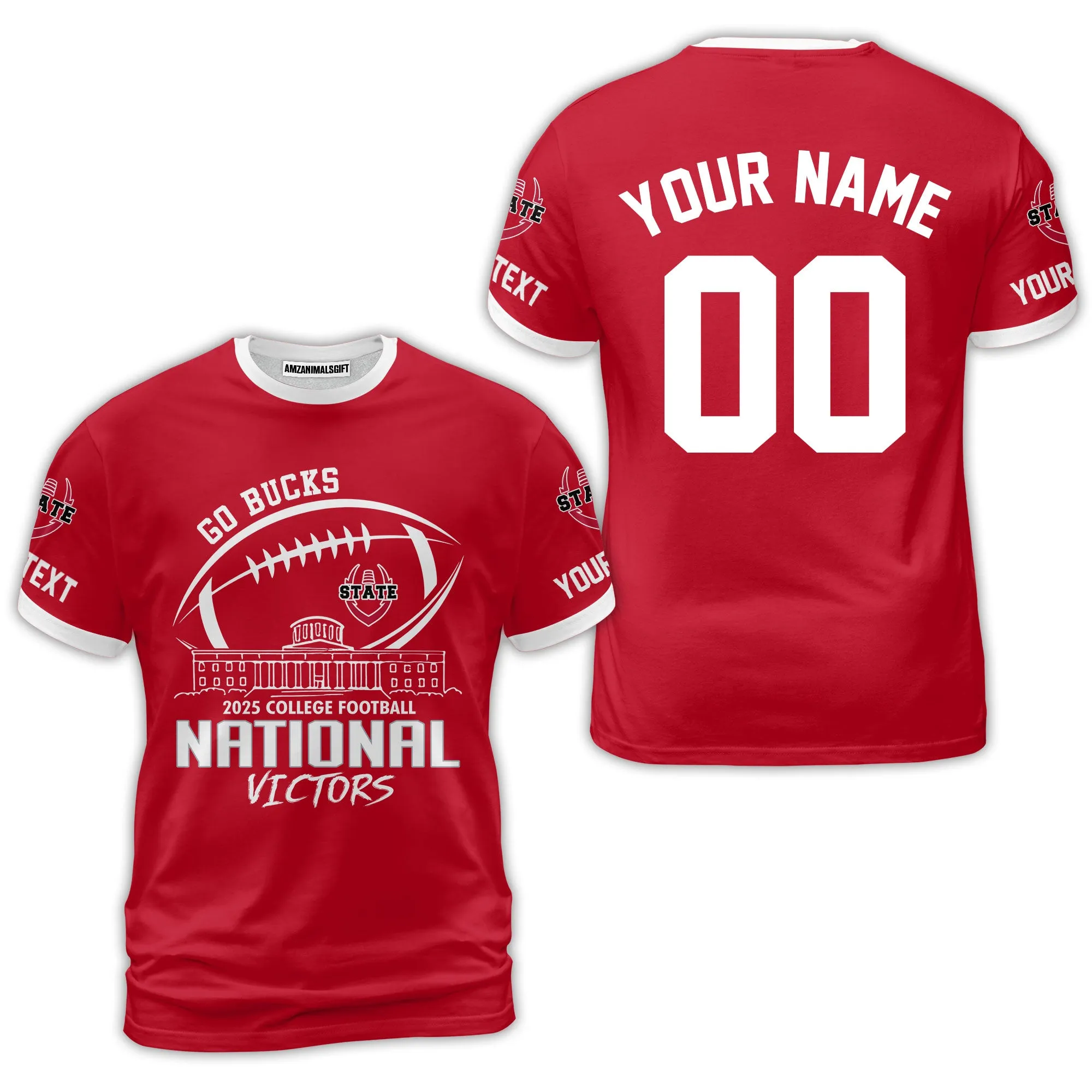 Go Bucks 2025 College Football Victors Custom 2 Sided Long Sleeve Shirt, National Winner Shirt, 2025 Champions Columbus Ohio Custom Long Sleeve Shirts