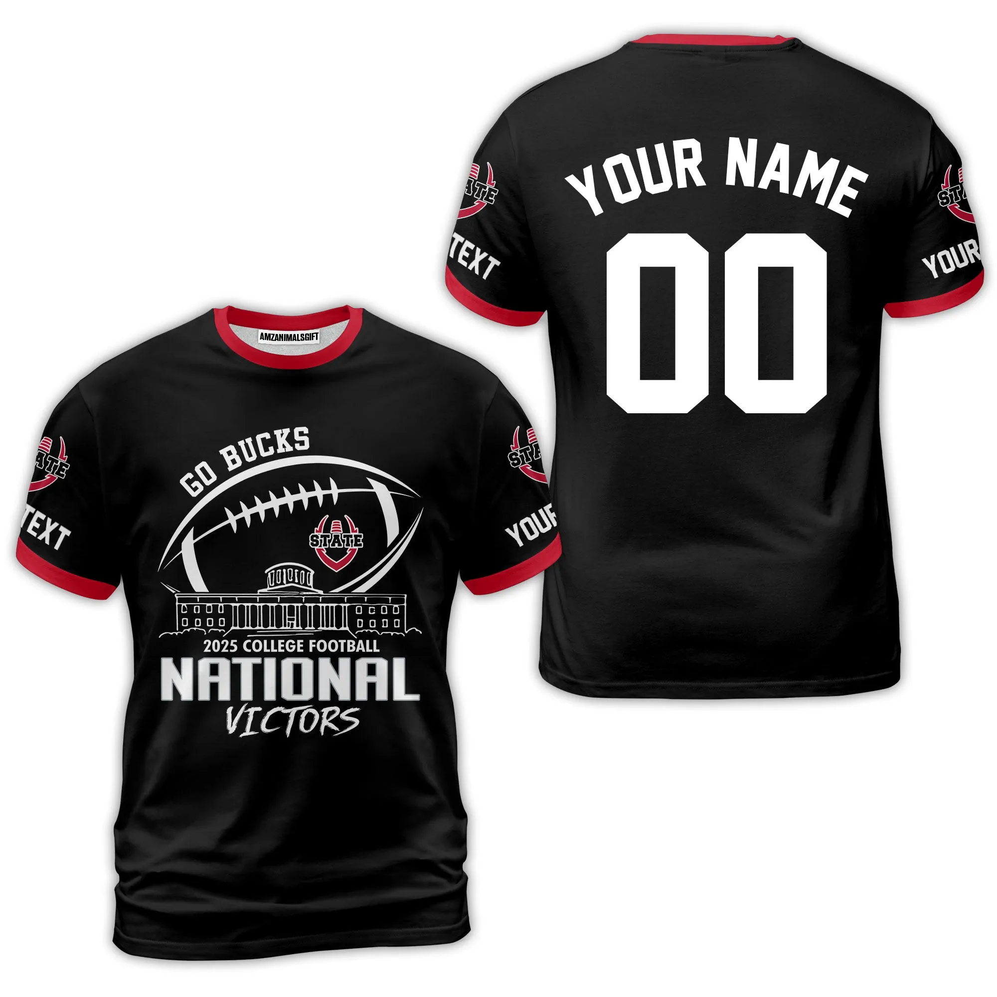 Go Bucks 2025 College Football Victors Custom 2 Sided Long Sleeve Shirt, National Winner Shirt, 2025 Champions Columbus Ohio Custom Long Sleeve Shirts
