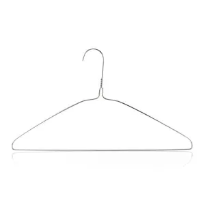 HANGERWORLD 10 Silver 16inch Wire Metal 13 Gauge Clothes Garment Coat Pants Bar Hangers