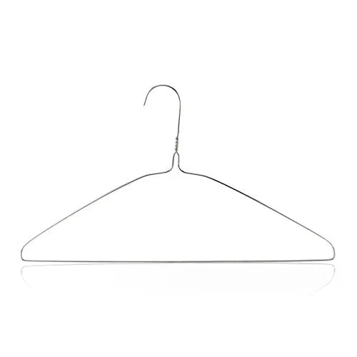 HANGERWORLD 10 Silver 16inch Wire Metal 13 Gauge Clothes Garment Coat Pants Bar Hangers