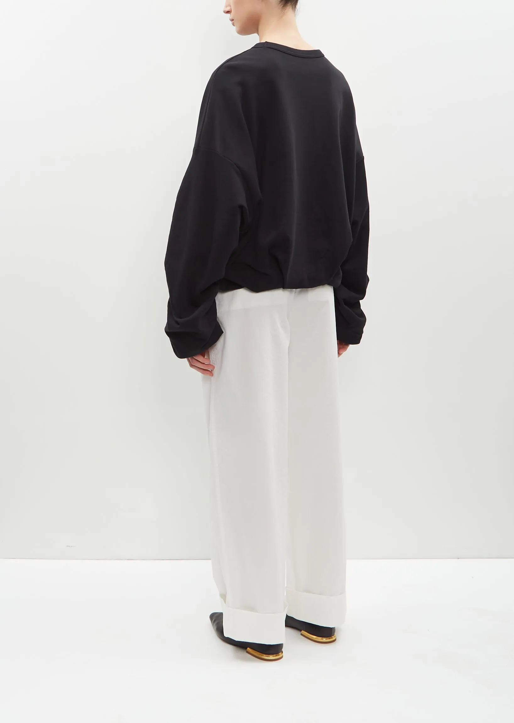 Hannett Draped Cotton Sweatshirt — Black