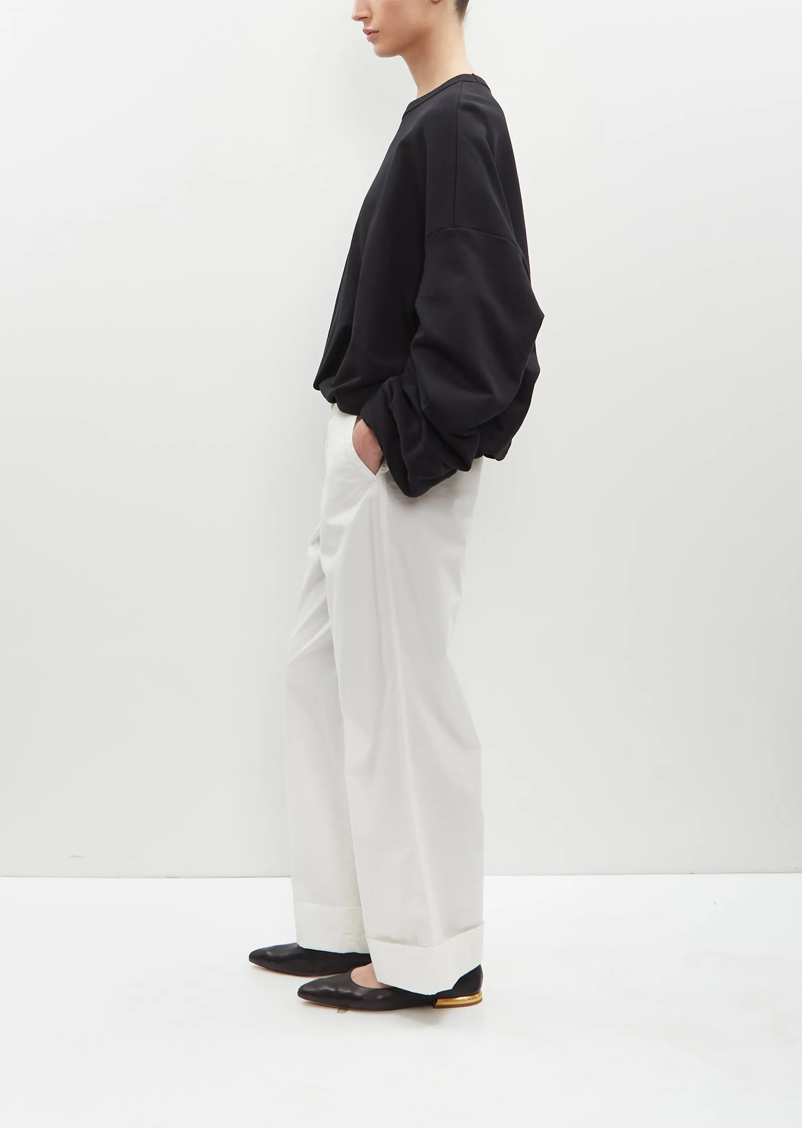 Hannett Draped Cotton Sweatshirt — Black