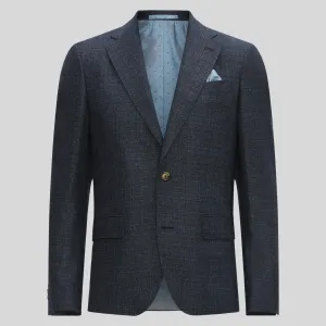 Hopsack Italian Wool Blazer - Navy