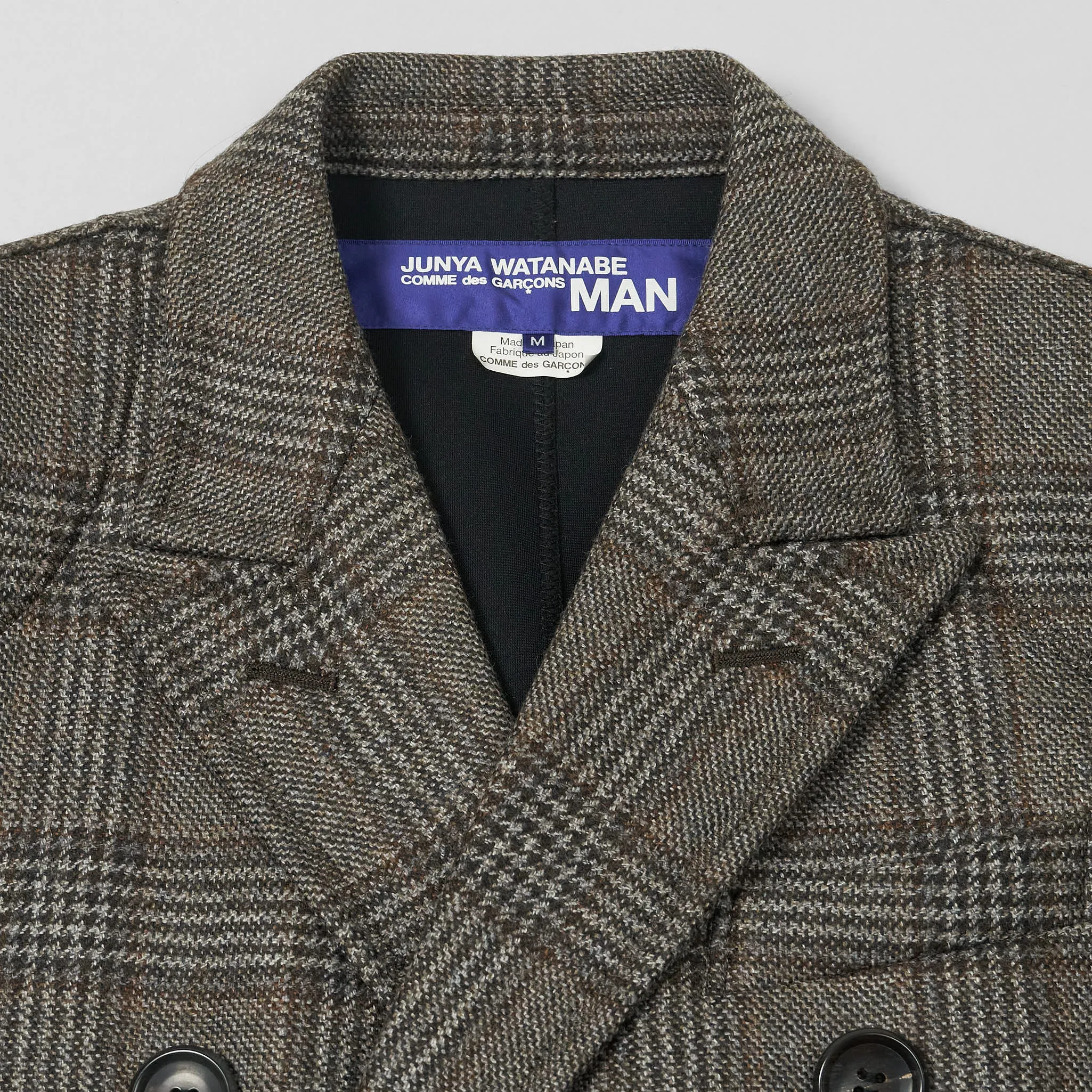 Junya Watanabe Man Glencheck Double Breasted Coat
