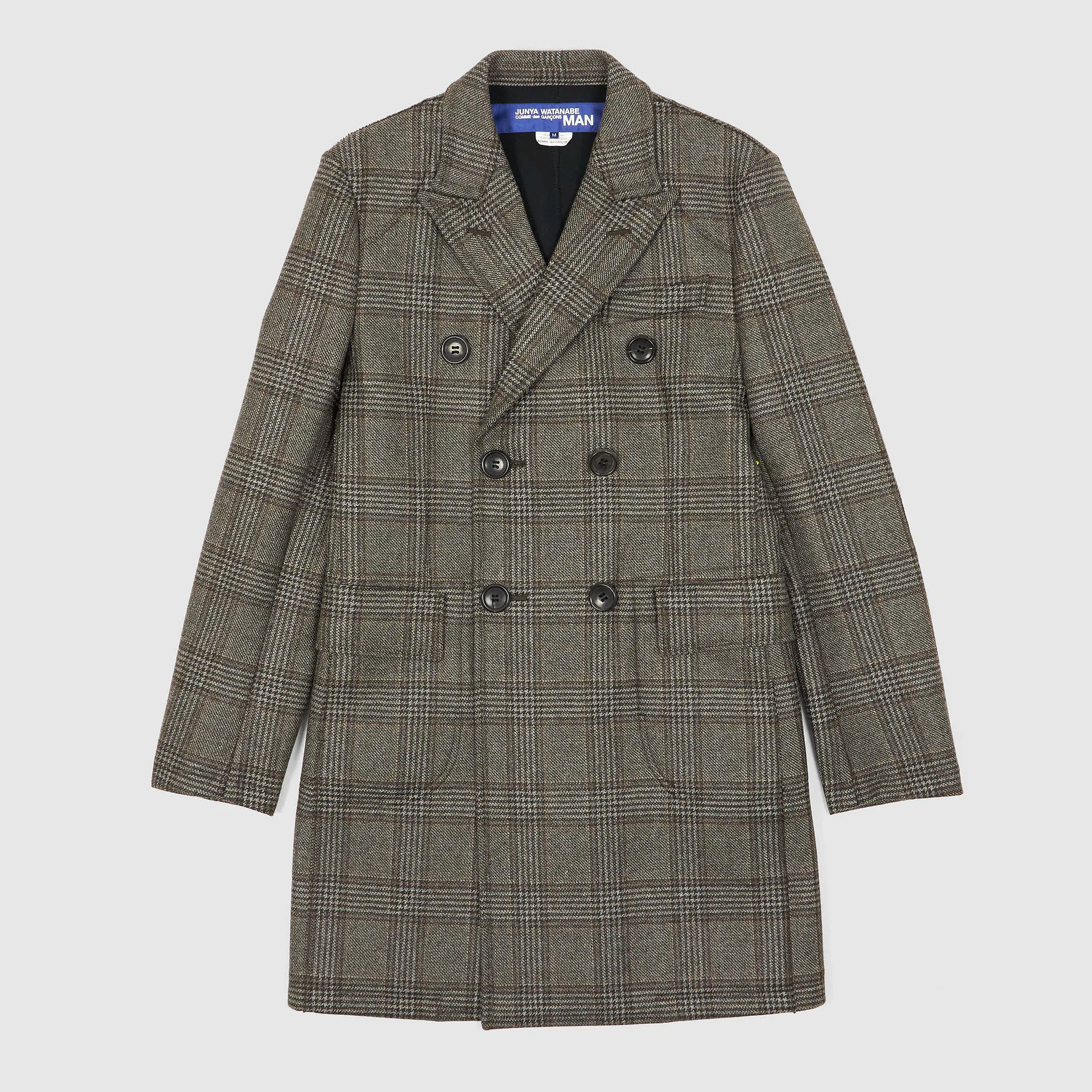 Junya Watanabe Man Glencheck Double Breasted Coat