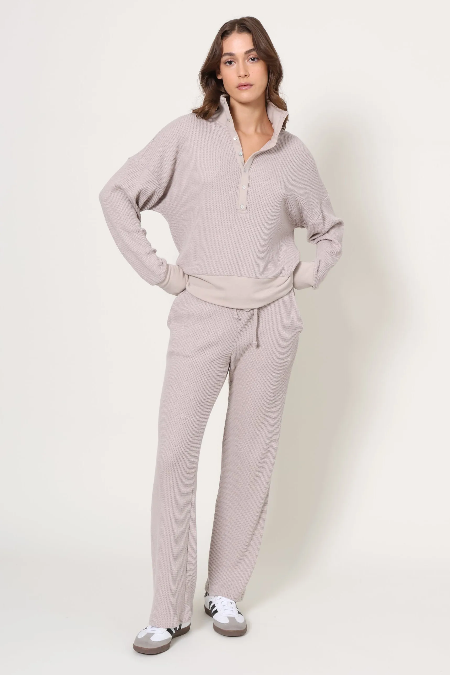 Lazy Day Waffle Wide Leg Pant