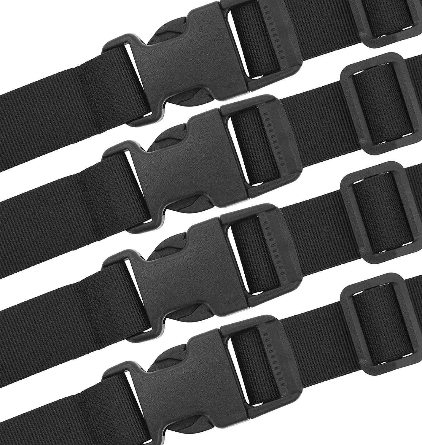 Mandala Crafts Buckle Straps Adjustable Black Utility Straps with Buckles for Packing Straps  Nylon Quick Release Buckle Strap for Backpack Sleeping Bag Luggage Suitcase