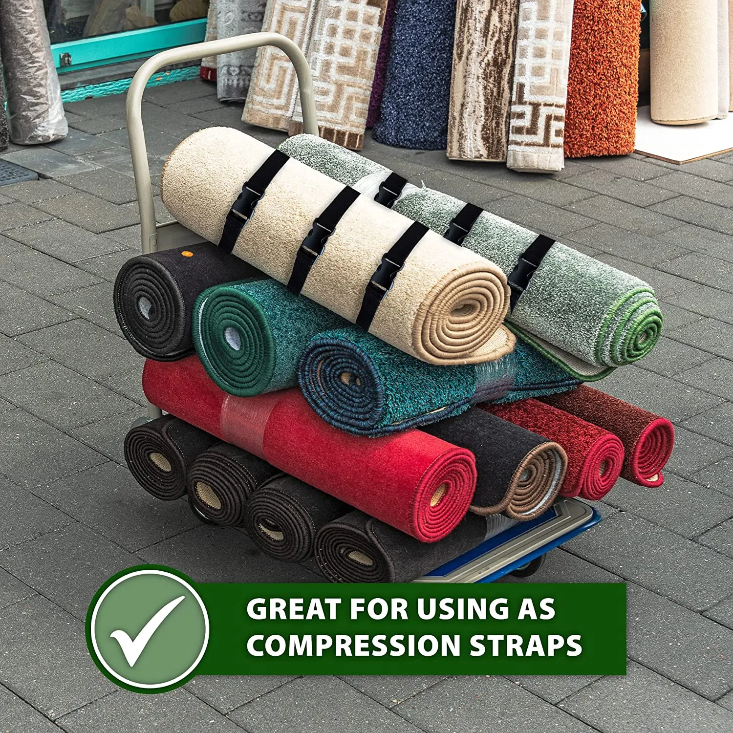 Mandala Crafts Buckle Straps Adjustable Black Utility Straps with Buckles for Packing Straps  Nylon Quick Release Buckle Strap for Backpack Sleeping Bag Luggage Suitcase