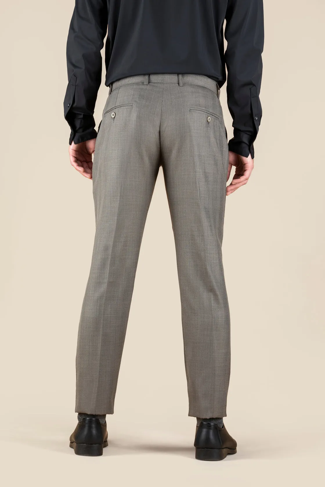 Men's Brown Slim Fit Non Stretch Formal Trouser With Flat Front